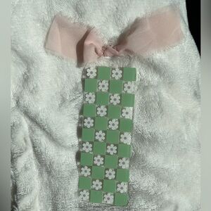Green and Pink Checkered book mark